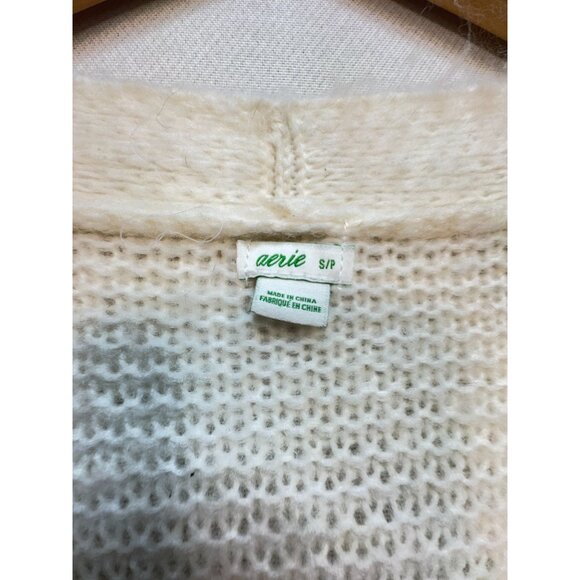 Aerie Womens Open-Front Knit Cardigan Sweater Size S Ivory Long Sleeves Casual - Picture 2 of 10